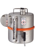 Safety barrel (10 liters) with self-closing tap and content indicator